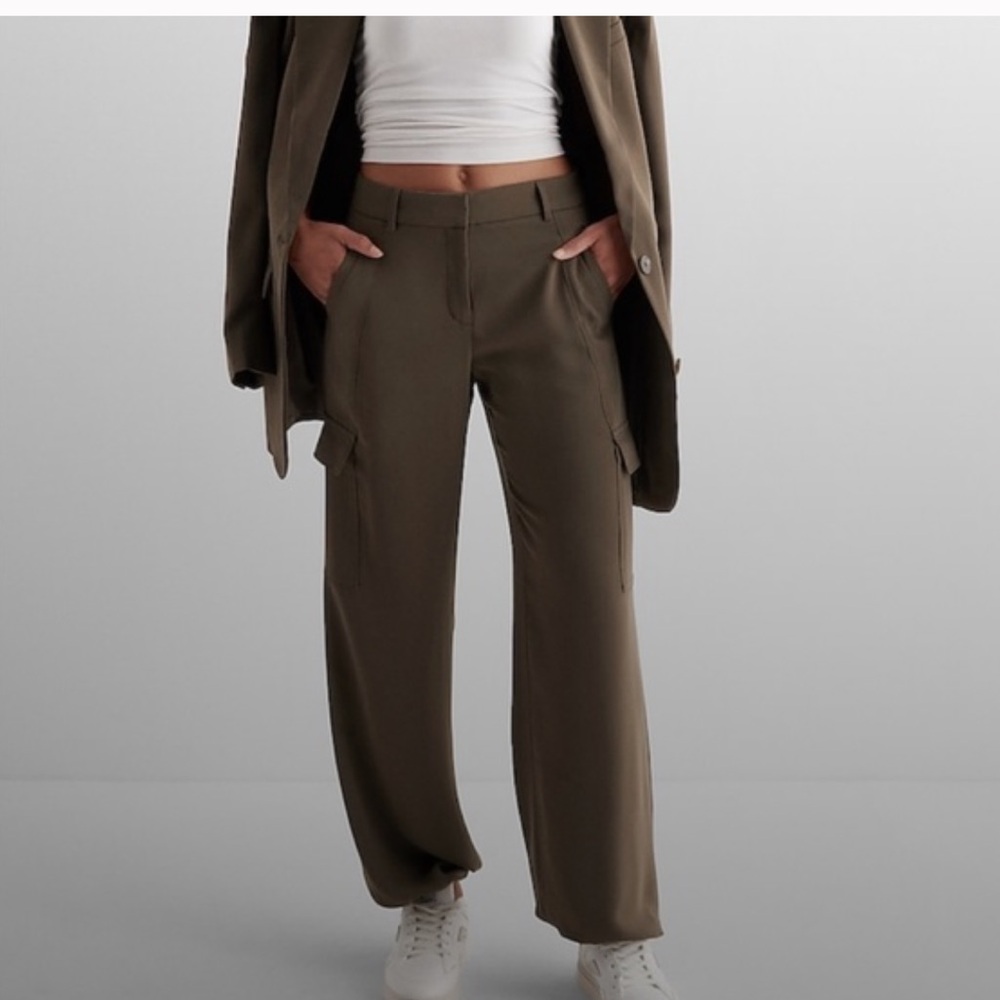 EXPRESS HIGH WAISTED CONVERTIBLE HEM CARGO TROUSER PANT